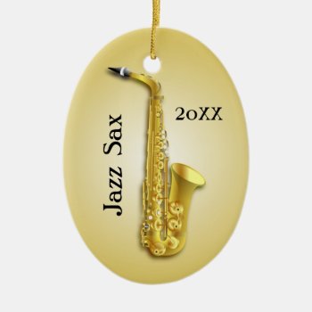 Saxophone Musician Custom Photo Ornament by holiday_store at Zazzle