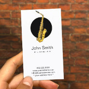 Saxophone Musician Musical Business Card at Zazzle
