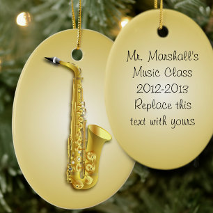 Saxophone Musicians Ornament With Custom Text
