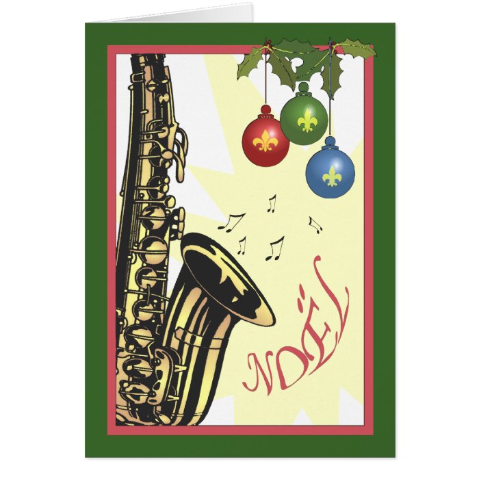Saxophone New Orleans Jazz Christmas Card