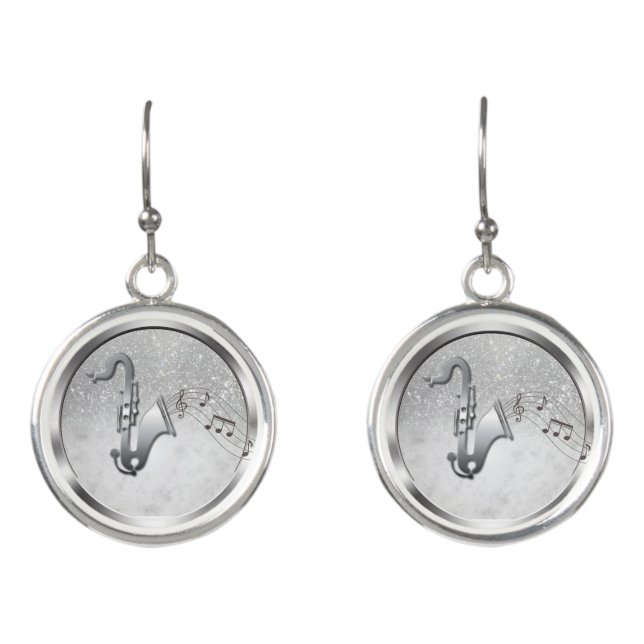 saxophone notes earrings (Front)