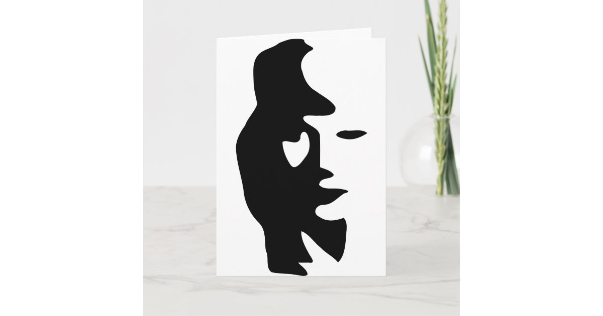 Saxophone Or Woman Optical Illusion Card Zazzle