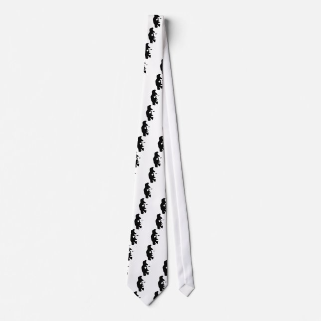 Saxophone Or Woman Optical  Illusion Neck Tie (Front)