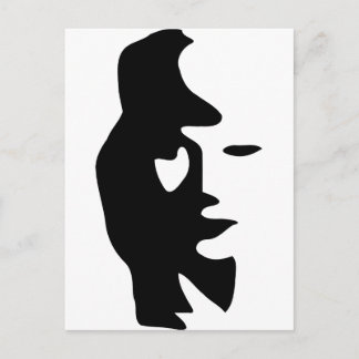 Saxophone Or Woman Optical Illusion Postcard