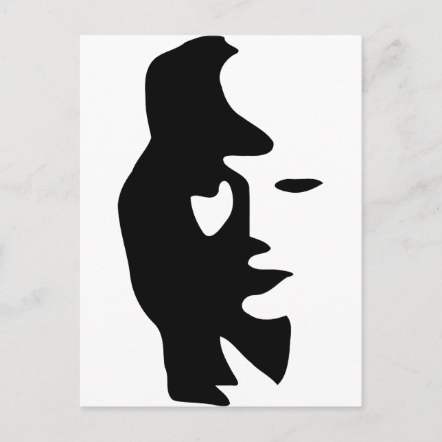 Saxophone Or Woman Optical  Illusion Postcard (Front)