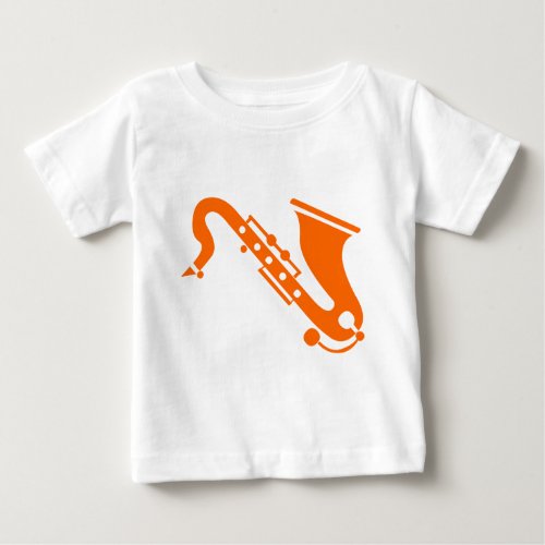Saxophone _ Orange Baby T_Shirt