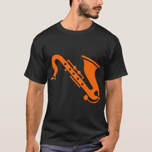 Saxophone _ Orange T_Shirt