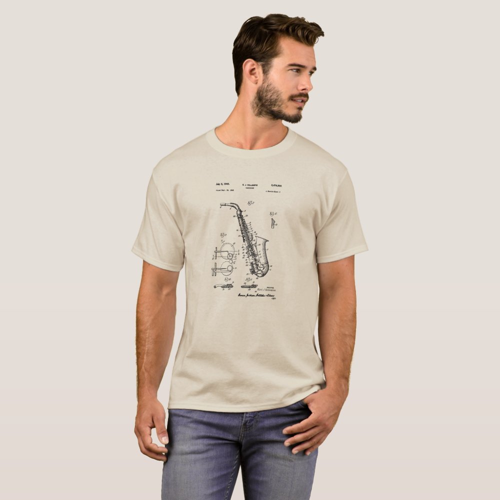 Disover Saxophone Patent Drawing 1949 T-Shirt