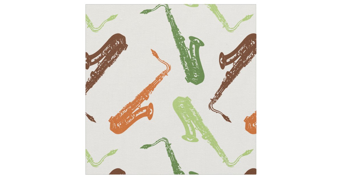 Saxophone Pattern Fabric