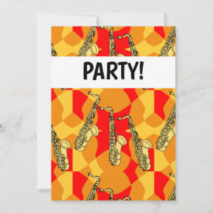 Saxophone  Pattern Invitation