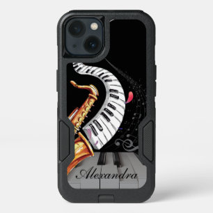 Saxophone Personalized Piano Music Note Luxury iPhone 13 Case