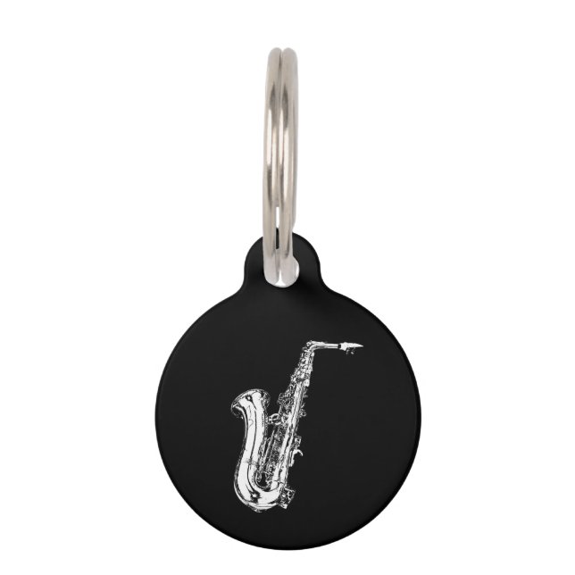 Saxophone Pet ID Tag (Front)