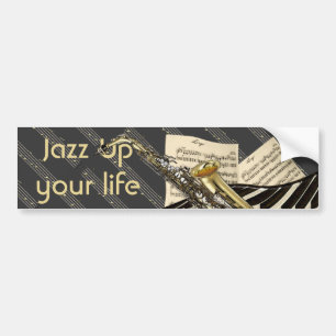 Saxophone & Piano Music Bumper Sticker