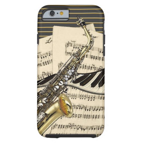 Saxophone  Piano Music Tough iPhone 6 Case