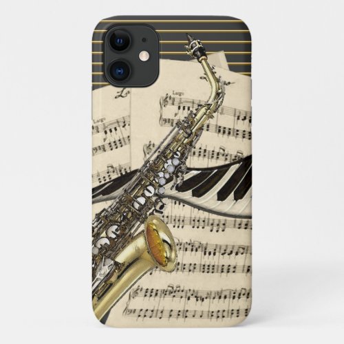 Saxophone  Piano Music iPhone 11 Case