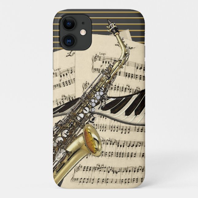 Saxophone & Piano Music Case-Mate iPhone Case (Back)