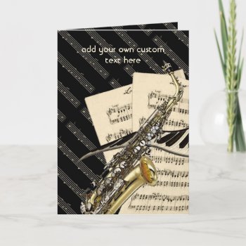 Saxophone & Piano Music Design Personalized Card by Specialeetees at Zazzle