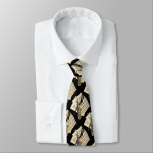 Saxophone & Piano Music Neck Tie