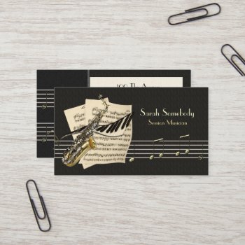 Saxophone & Piano Music Profile Card by Specialeetees at Zazzle