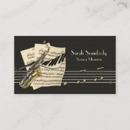 Saxophone & Piano Music Profile Card at Zazzle