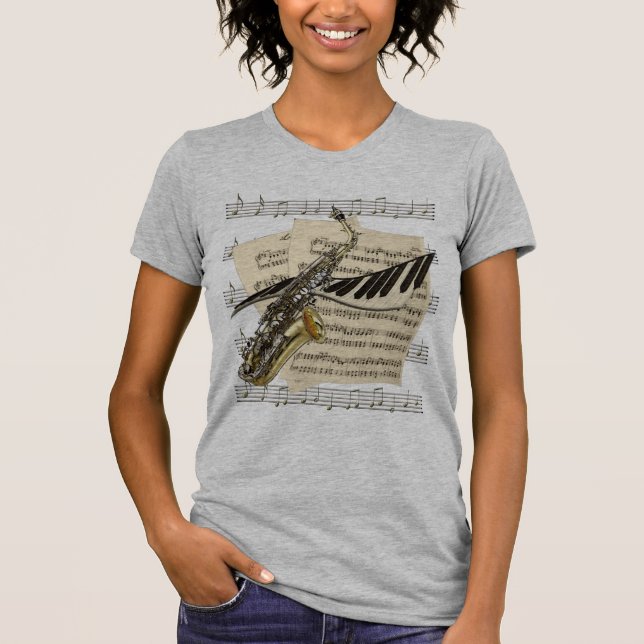 Saxophone & Piano Music Tees (Front)