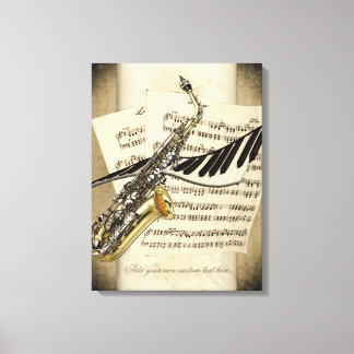 Saxophone & Piano Personalized Wall Canvas