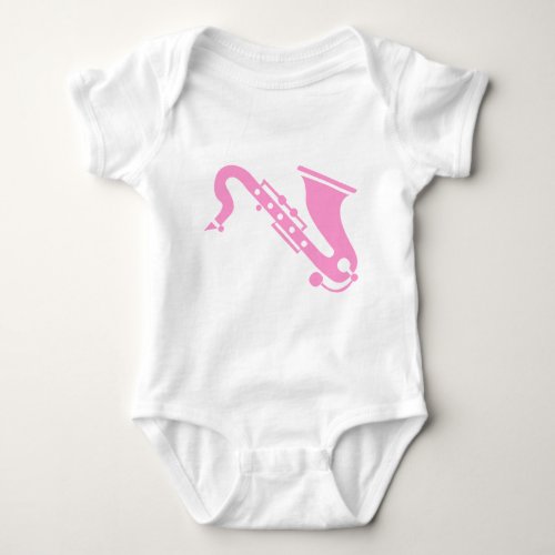 Saxophone _ Pink Baby Bodysuit