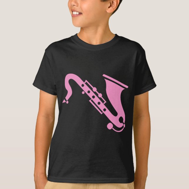 Saxophone - Pink T-Shirt (Front)