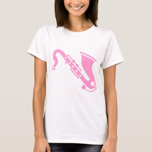Saxophone _ Pink T_Shirt