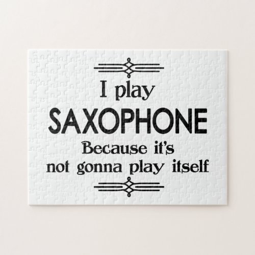 Saxophone _ Play Itself Funny Deco Music Jigsaw Puzzle