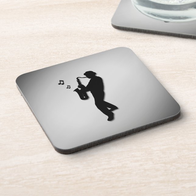 Saxophone Player Beverage Coaster (Left Side)