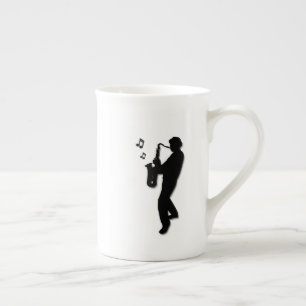 Saxophone Player Bone China Mug