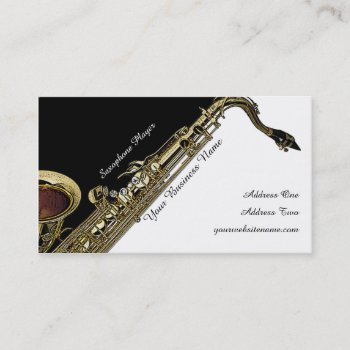 Saxophone Player Business Card by oldrockerdude at Zazzle