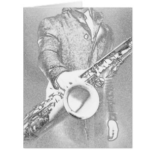 saxophone player cards
