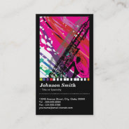 Saxophone Player - Cool Abstract Drawing - Qr Code Business Card at Zazzle
