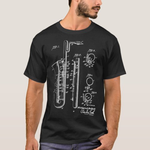 Saxophone Player Cool Patent Style Bari Sax T_Shirt