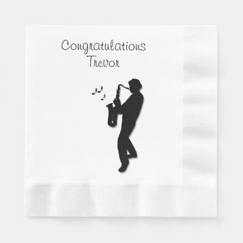 Saxophone Player Custom Congratulations Paper Napkins