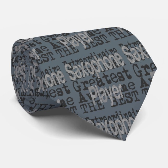Saxophone Player Extraordinaire Neck Tie (Rolled)