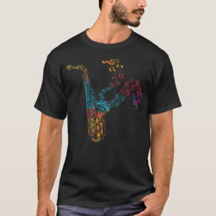Saxophone Player Gift Music Notes Saxophone T-Shirt