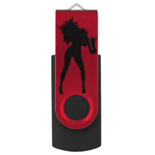 Saxophone Player Girl Flash Drive