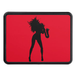 Saxophone Player Girl Red Hitch Cover - Your Color