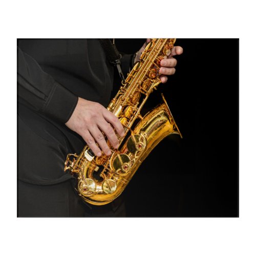 Saxophone Player hands Saxophonist playing jazz Acrylic Print