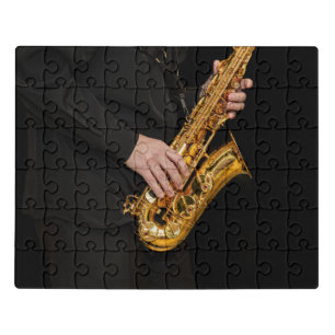 Saxophone Player hands Saxophonist playing jazz Jigsaw Puzzle