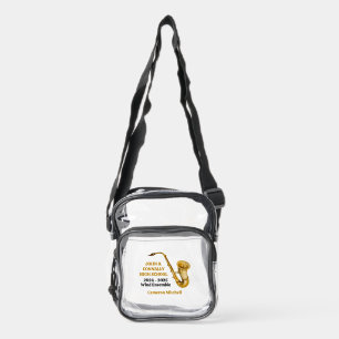 Saxophone Player High School Band Custom Clear Crossbody Bag