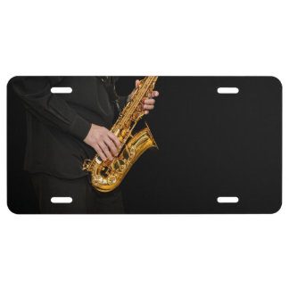 Saxophone Player Jazz License Plate – Music Lover 