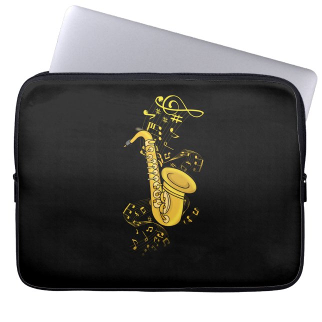 Saxophone Player Jazz Music Gift Men Big Band Laptop Sleeve (Front)