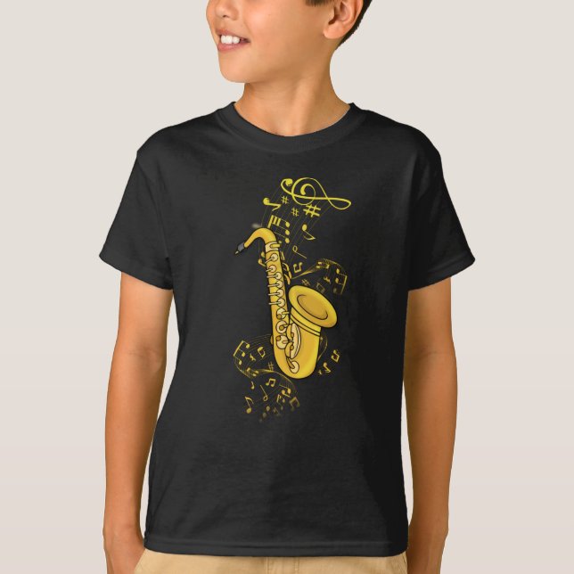 Saxophone Player Jazz Music Gift Men Big Band T-Shirt (Front)