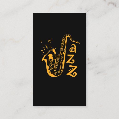 Saxophone Player Jazz Music Lover Musical Notes Business Card