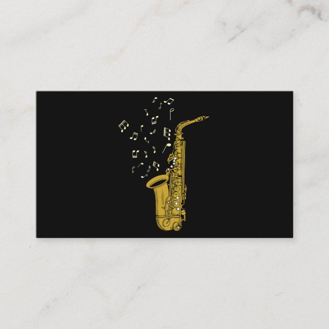 Saxophone Player Jazz Music Notes Saxophonist Saxo Business Card (Front)