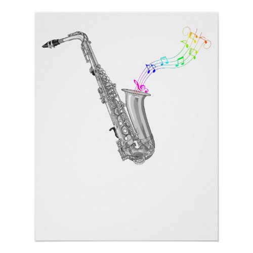 Saxophone Player Jazz Musician Sax Poster